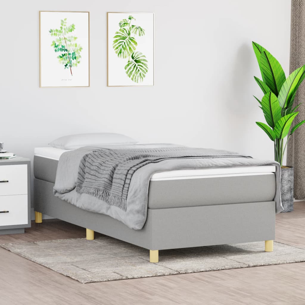 foto del prodotto giroletto a molle grigio chiaro 90x190 cm in tessuto cod mxl 64123