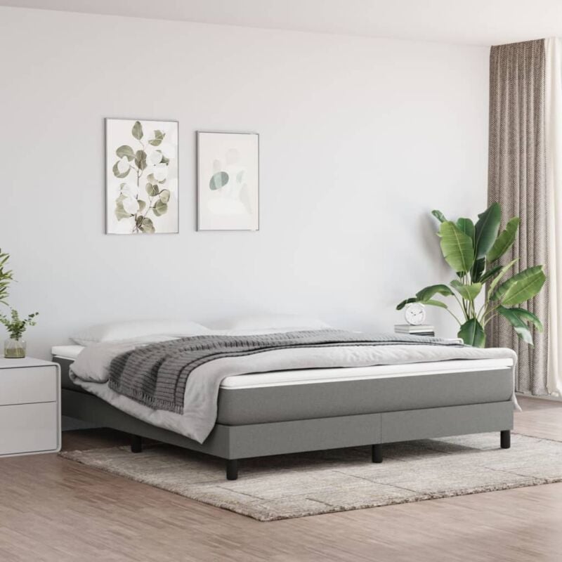 foto del prodotto giroletto a molle grigio scuro 160x200 cm in tessuto