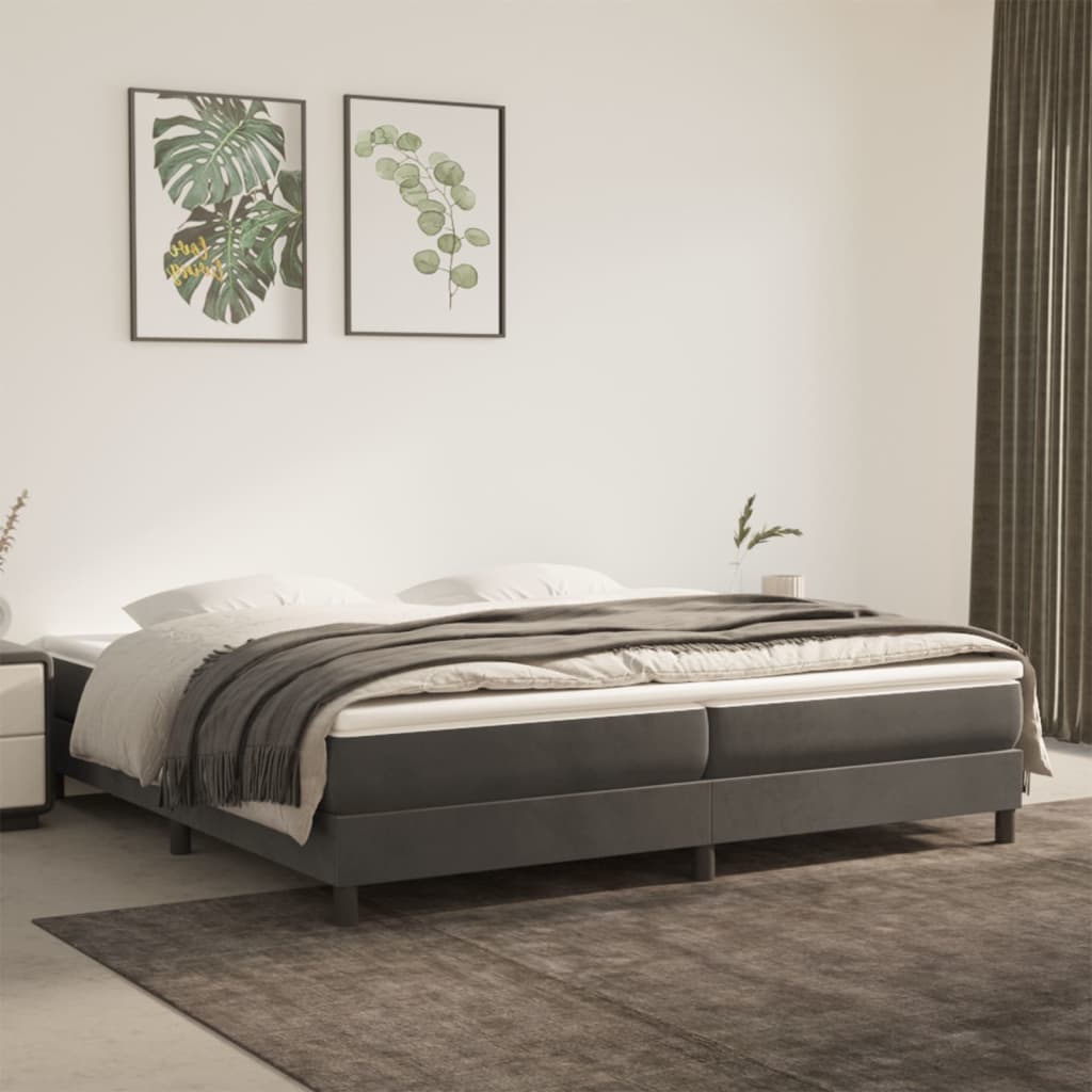 foto del prodotto giroletto a molle grigio scuro 200x200 cm in velluto