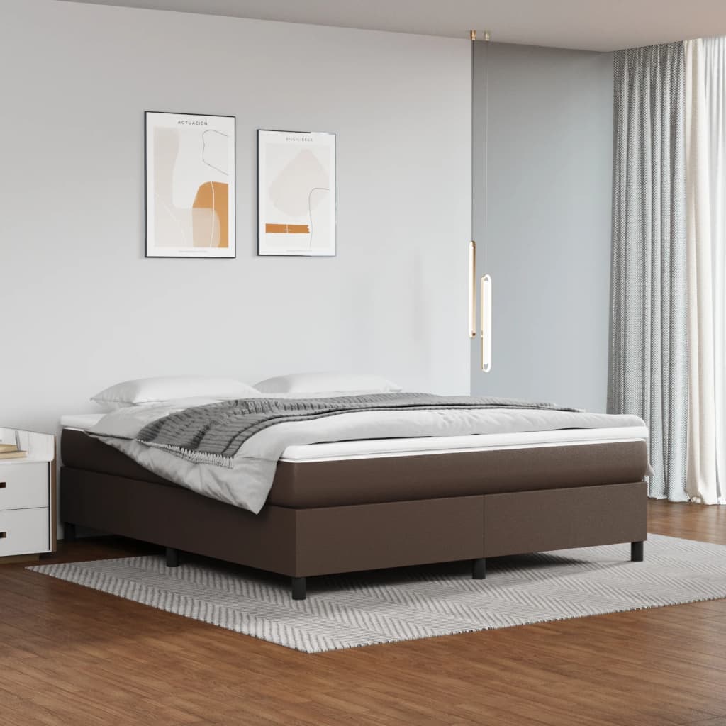 foto del prodotto giroletto a molle marrone 160x200 cm in similpelle cod mxl 62731