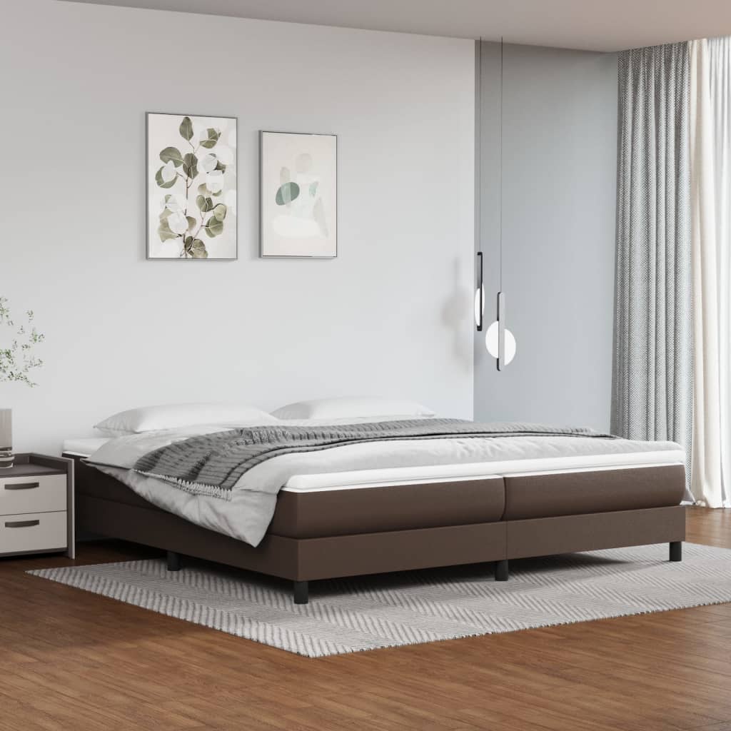 foto del prodotto giroletto a molle marrone 200x200 cm in similpelle cod mxl 58830