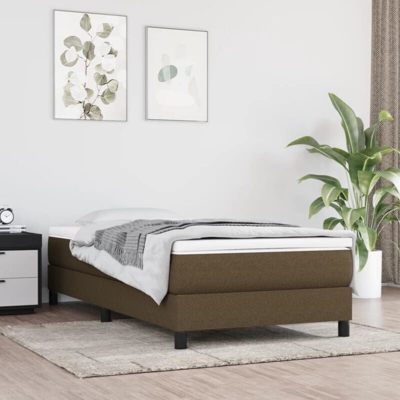 foto del prodotto giroletto a molle marrone scuro 90x190 cm in tessuto
