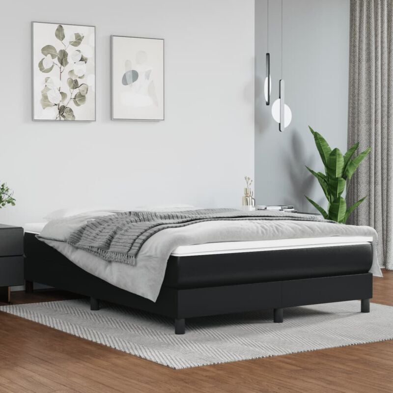 foto del prodotto giroletto a molle nero 140x190 cm in similpelle