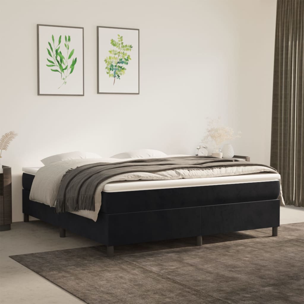 foto del prodotto giroletto a molle nero 180x200 cm in velluto cod mxl 62616