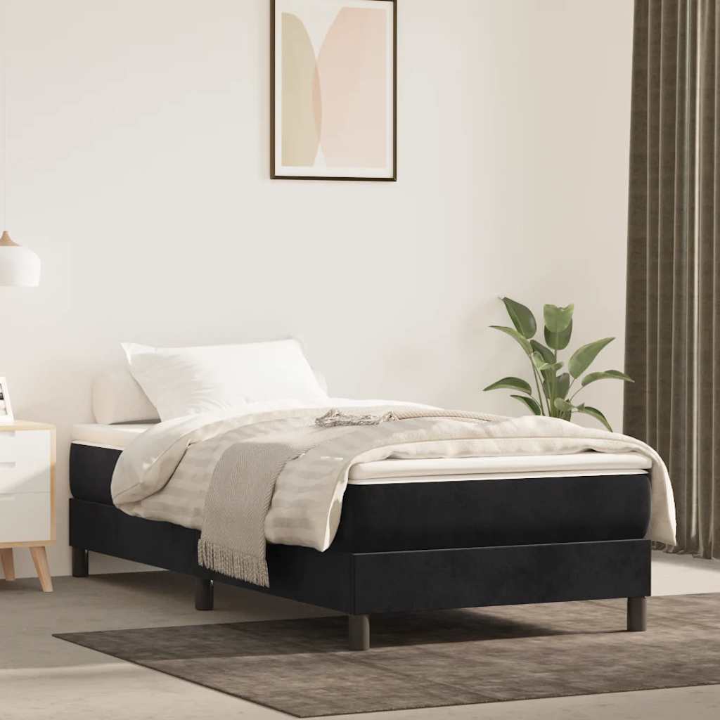 foto del prodotto giroletto a molle nero 80x200 cm in velluto cod mxl 62981