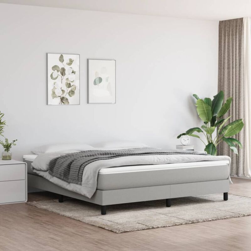 foto del prodotto giroletto a molle rete letto doghe grigio chiaro 160x200 cm in tessuto bv433004 bonnevie