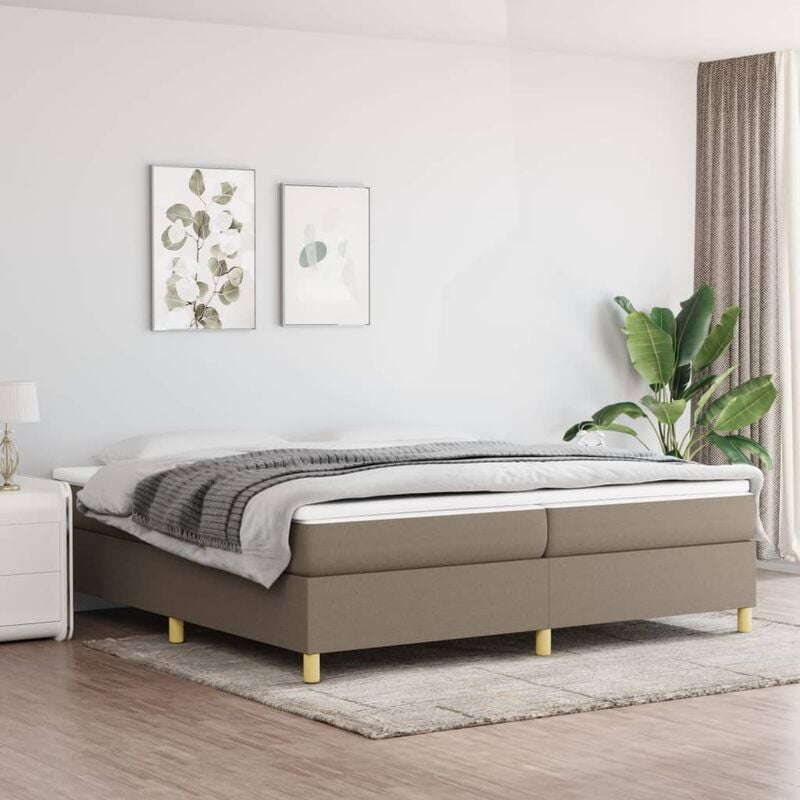 foto del prodotto giroletto a molle tortora 200x200 cm in tessuto cod mxl 61716