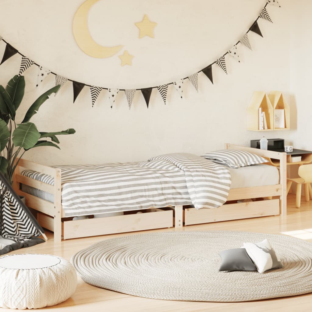 foto del prodotto giroletto bambini con cassetti 80x200 cm legno massello di pinocod mxl 79701