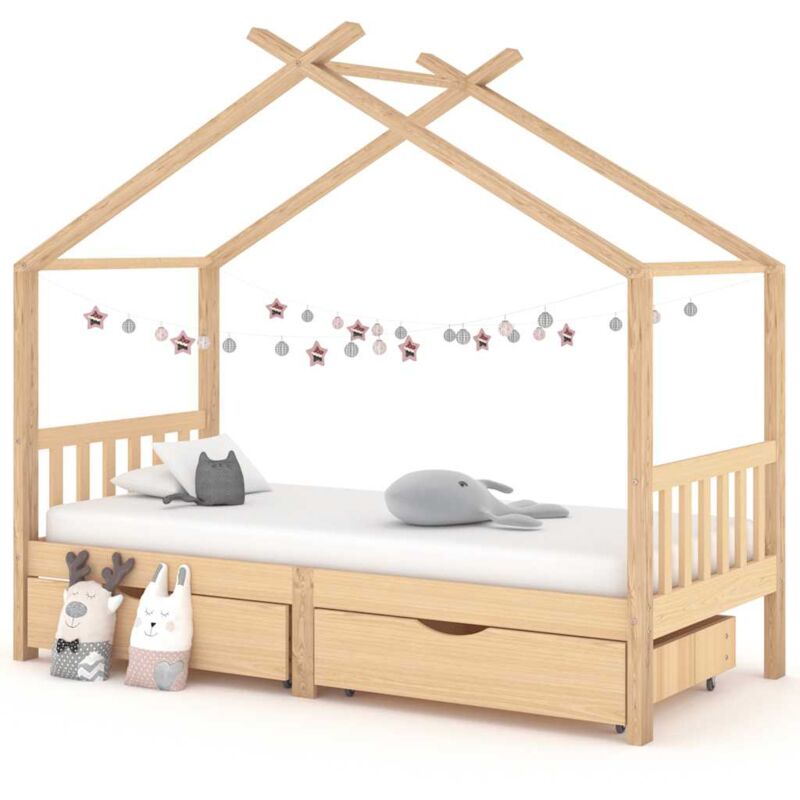 foto del prodotto giroletto bambini con cassetti 90x200 cm legno massello di pino vidaxl