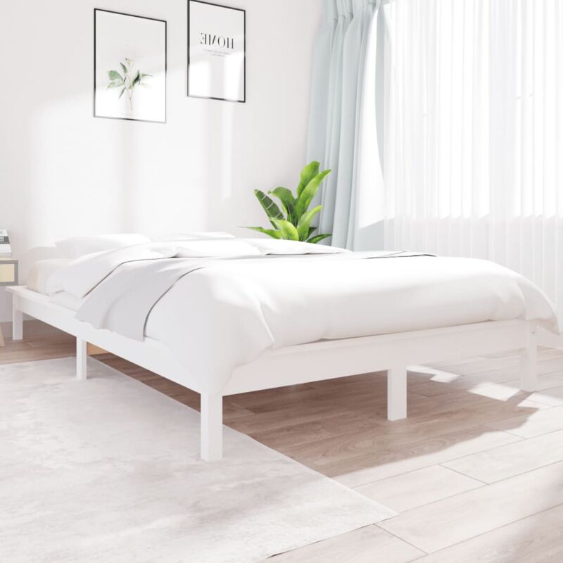 foto del prodotto giroletto bianco 120x200 cm in legno massello di pino vidaxl