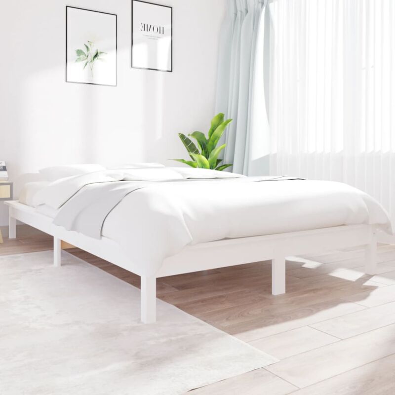 foto del prodotto giroletto bianco 140x200 cm in legno massello di pino vidaxl
