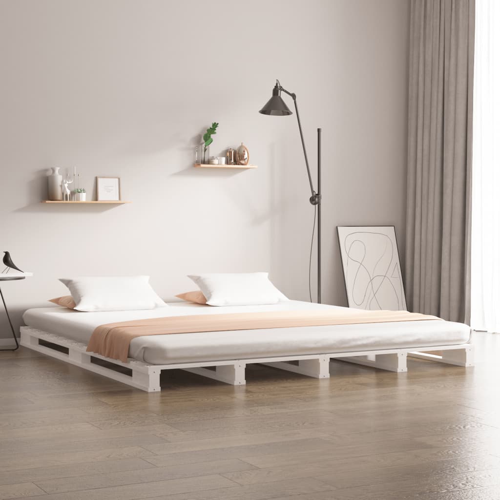 foto del prodotto giroletto bianco 150x200cm legno massello di pino 5ft king size