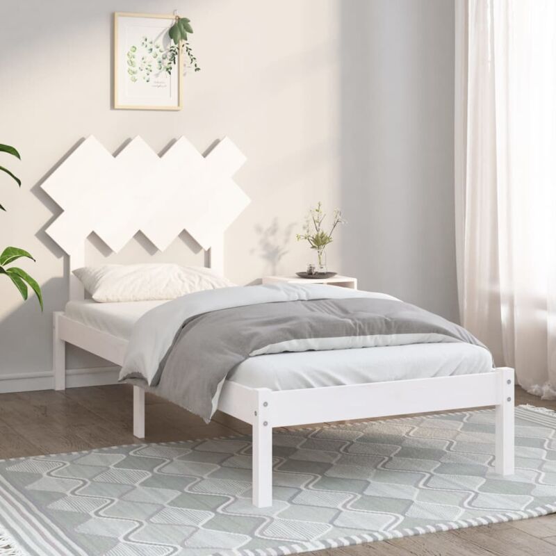 foto del prodotto giroletto bianco 90x200 cm in legno massello vidaxl