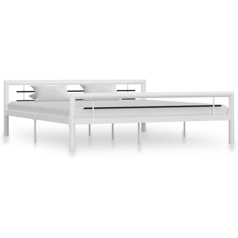 foto del prodotto giroletto bianco e nero in metallo 180x200 cm vidaxl 517334