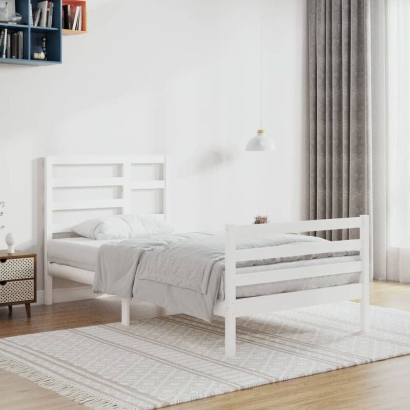 foto del prodotto giroletto bianco in legno massello 100x200 cm vidaxl