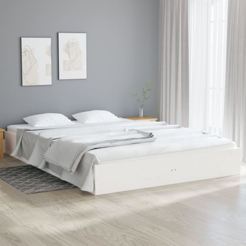 foto del prodotto giroletto bianco in legno massello 120x200 cm vidaxl