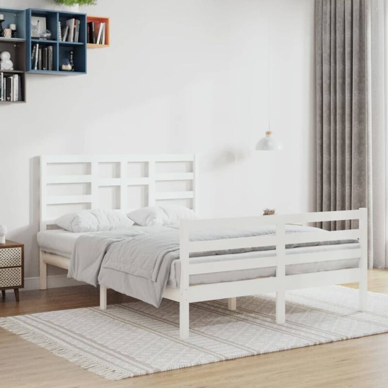 foto del prodotto giroletto bianco in legno massello 140x200 cm vidaxl