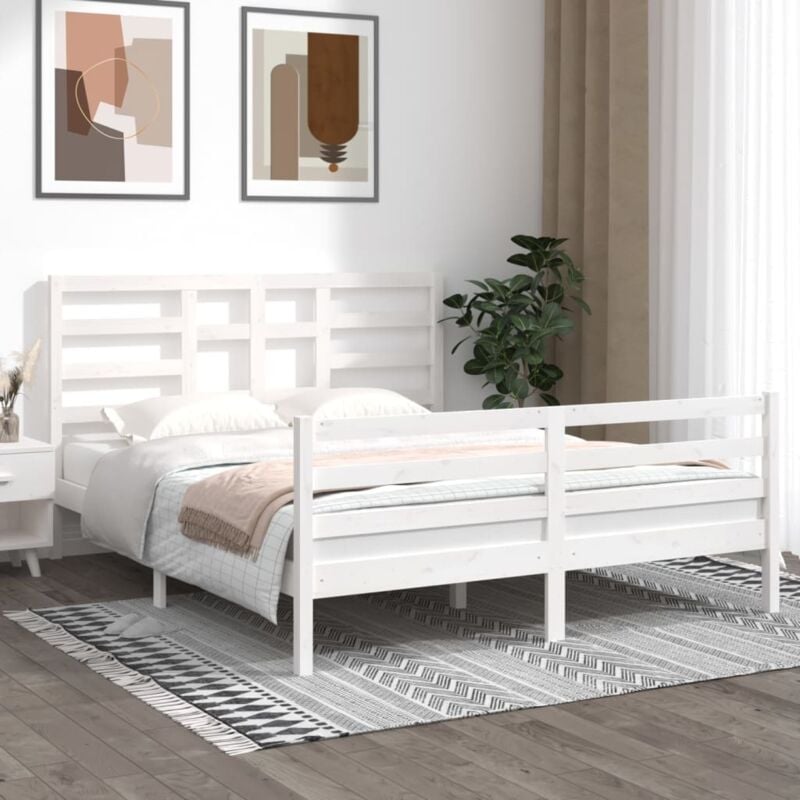 foto del prodotto giroletto bianco in legno massello 160x200 cm cod mxl 59972