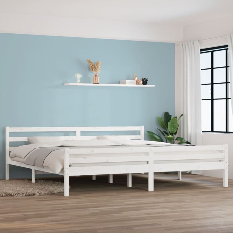 foto del prodotto giroletto bianco in legno massello 180x200 cm super king