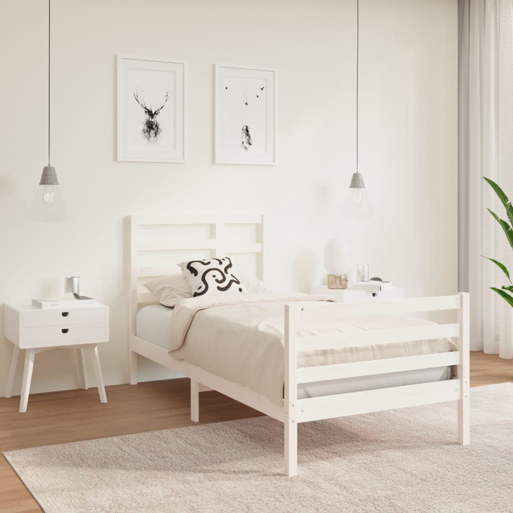 foto del prodotto giroletto bianco in legno massello 75x190 cm 2ft6 small single cod mxl 42304