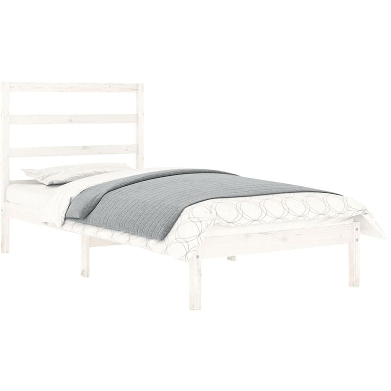 foto del prodotto giroletto bianco in legno massello 75x190 cm small single vidaxl