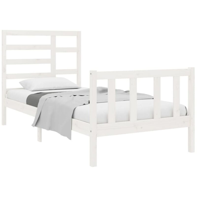 foto del prodotto giroletto bianco in legno massello 75x190 cm small single vidaxl