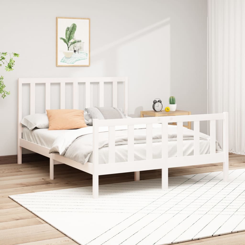 foto del prodotto giroletto bianco in legno massello di pino 160x200 cm cod mxl 56037