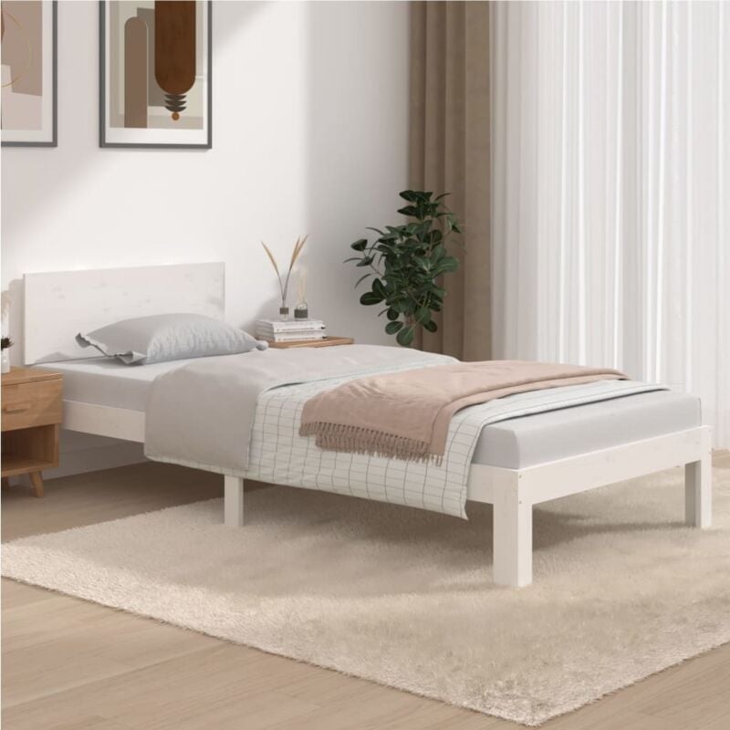 foto del prodotto giroletto bianco in legno massello di pino 90x200 cm vidaxl