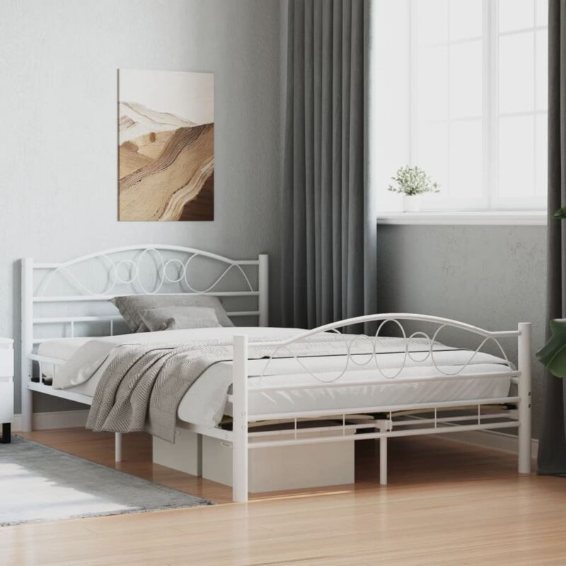 foto del prodotto giroletto bianco in metallo 120x200 cm vidaxl 618532