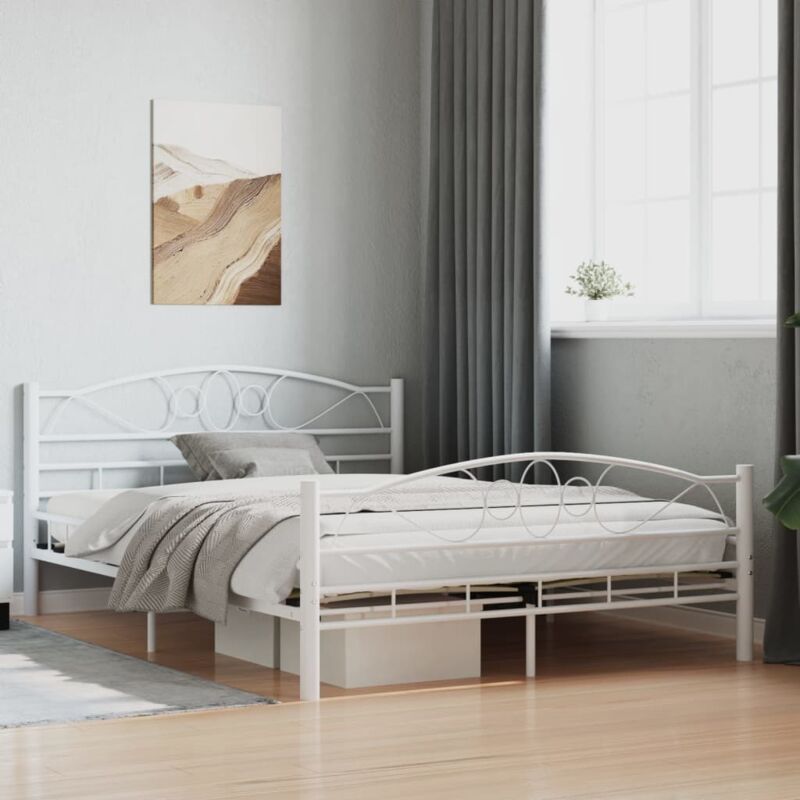 foto del prodotto giroletto bianco in metallo 140x200 cm vidaxl