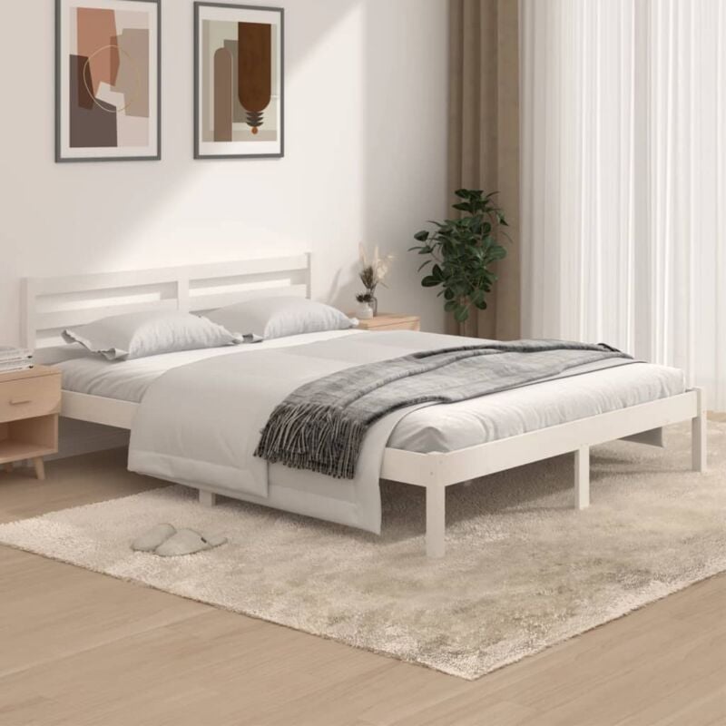 foto del prodotto giroletto bianco massello pino 150x200cm king size vidaxl