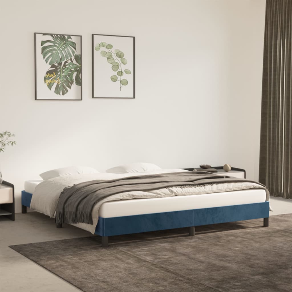 foto del prodotto giroletto blu scuro 160x200 cm in velluto