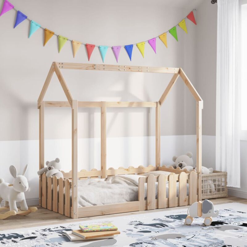 foto del prodotto giroletto casetta per bambini 70x140 cm legno massello di pino vidaxl