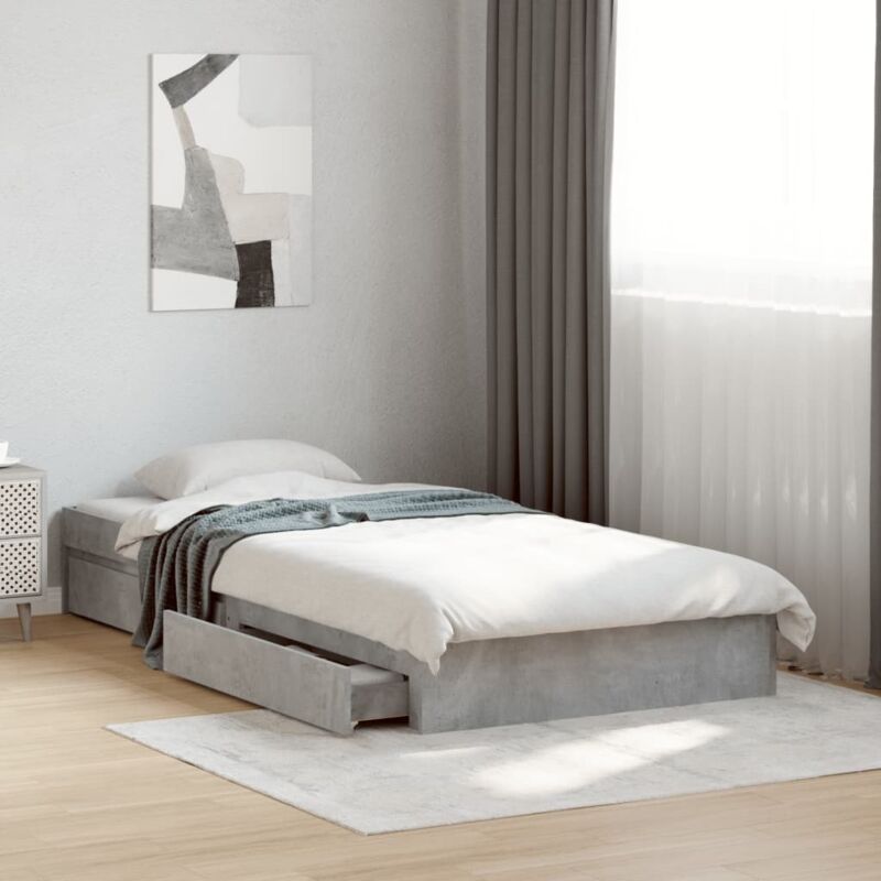 foto del prodotto giroletto cassetti grigio cemento 100x200 cm legno multistrato vidaxl