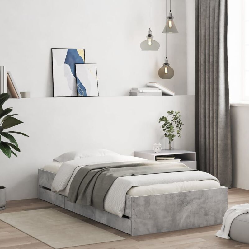 foto del prodotto giroletto cassetti grigio cemento 75x190 cm legno multistrato vidaxl