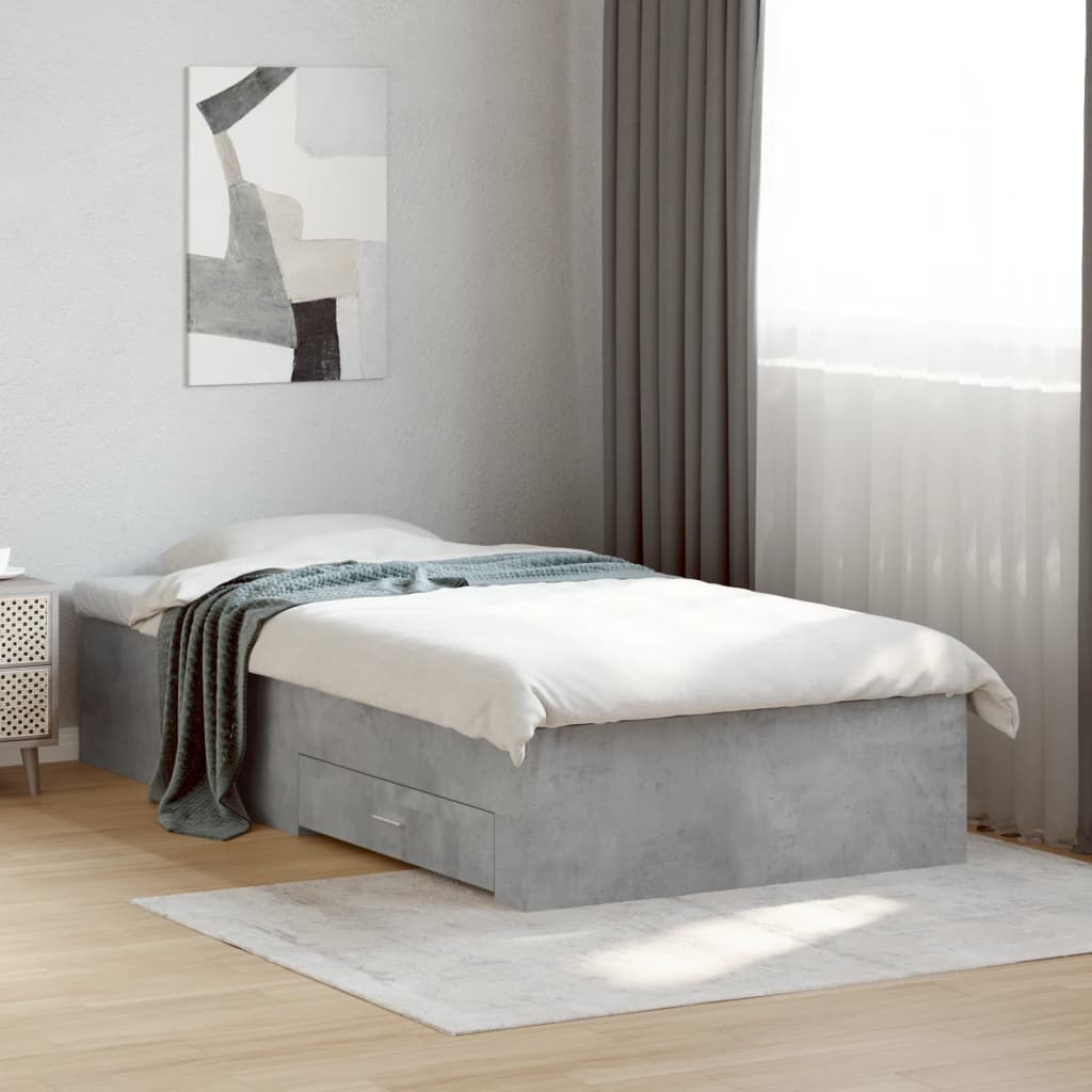 foto del prodotto giroletto cassetti grigio cemento 90x190 cm legno multistratocod mxl 91965