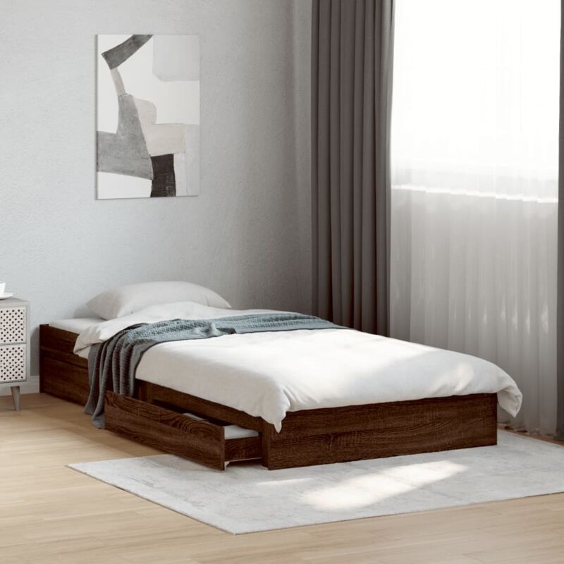 foto del prodotto giroletto cassetti rovere marrone 100x200 cm legno multistrato vidaxl