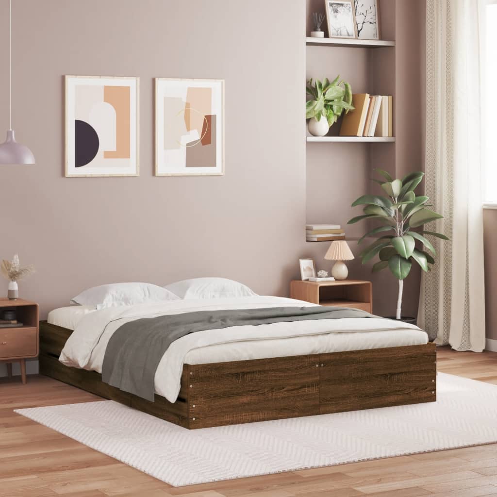 foto del prodotto giroletto cassetti rovere marrone 120x190 cm legno multistrato
