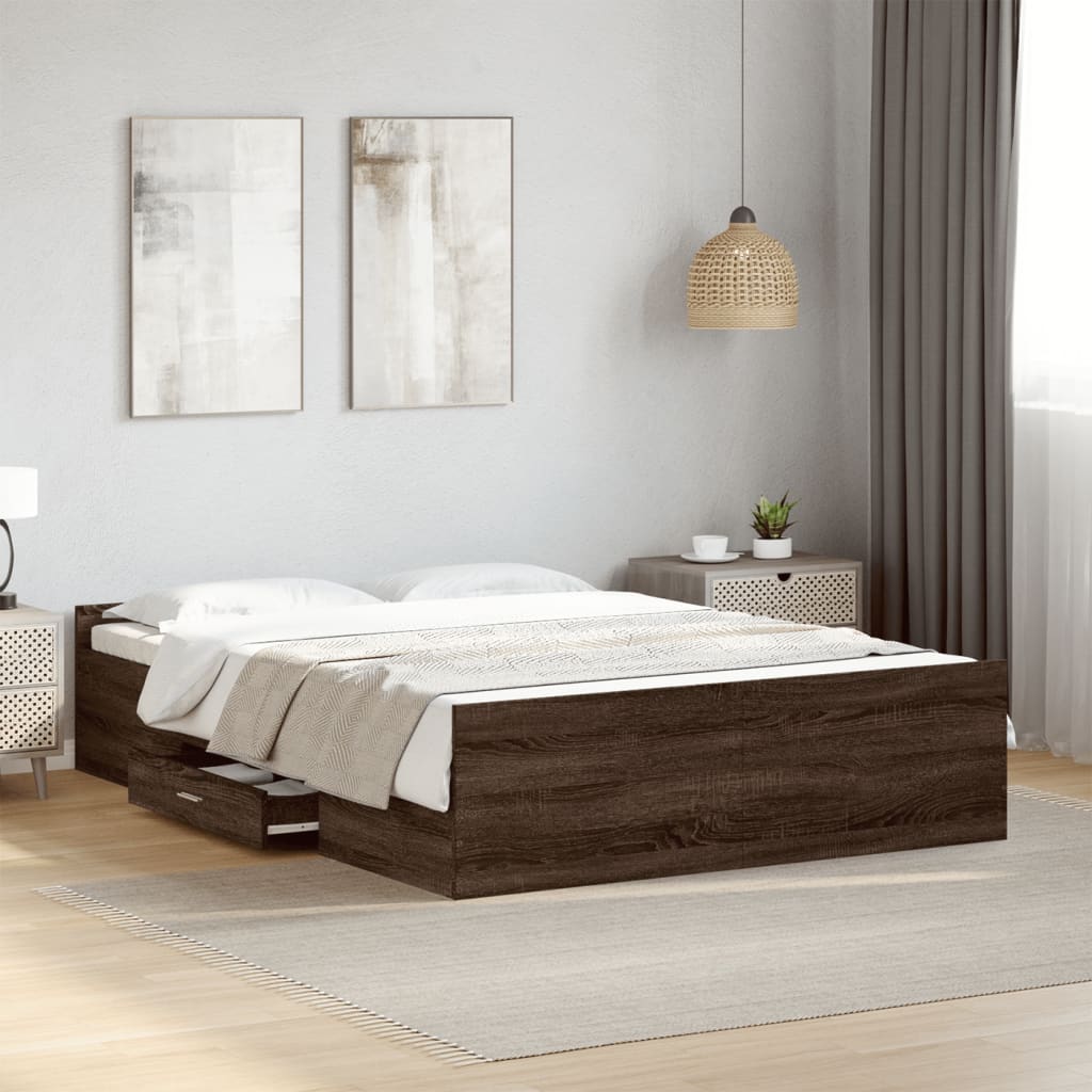 foto del prodotto giroletto cassetti rovere marrone 120x190 cm legno multistratocod mxl 115747