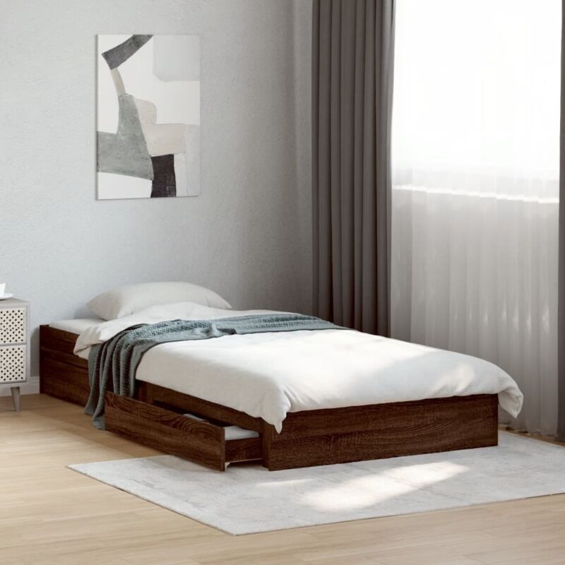 foto del prodotto giroletto cassetti rovere marrone 90x190 cm legno multistrato vidaxl