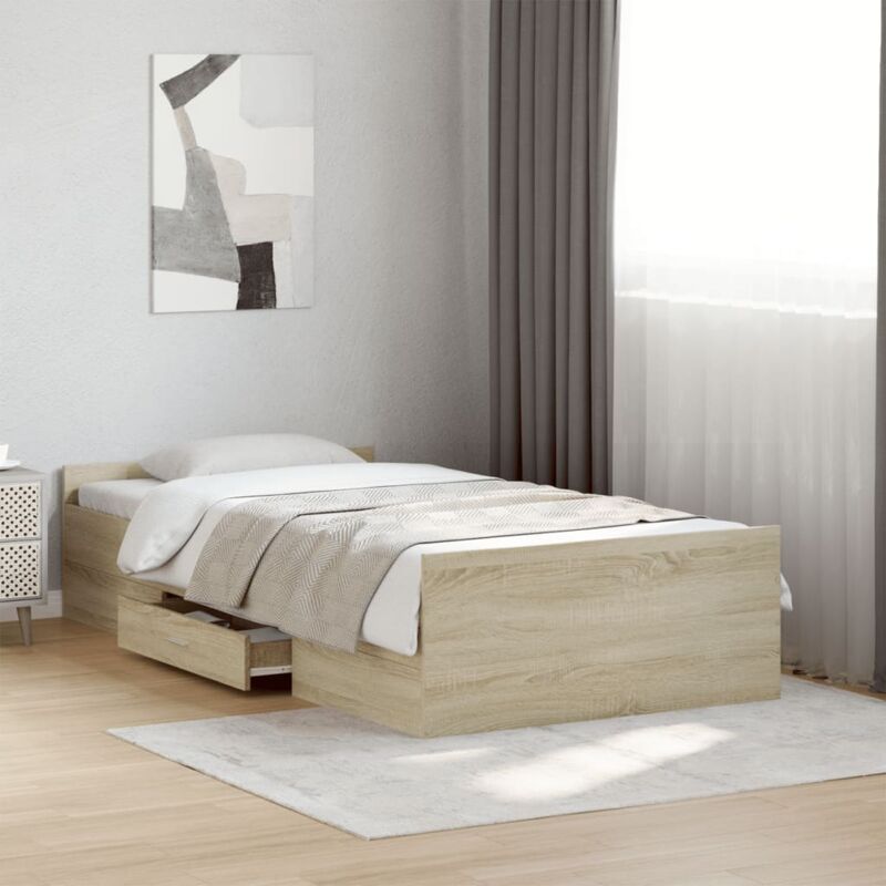foto del prodotto giroletto cassetti rovere sonoma 75x190 cm legno multistrato - vidaxl