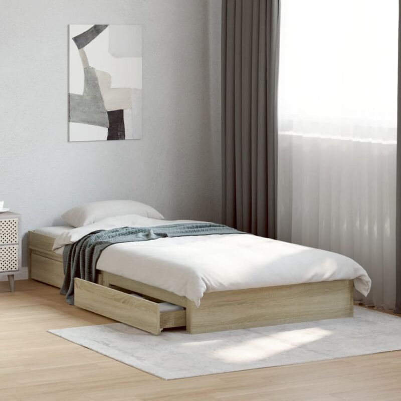 foto del prodotto giroletto cassetti rovere sonoma 90x190 cm legno multistrato vidaxl