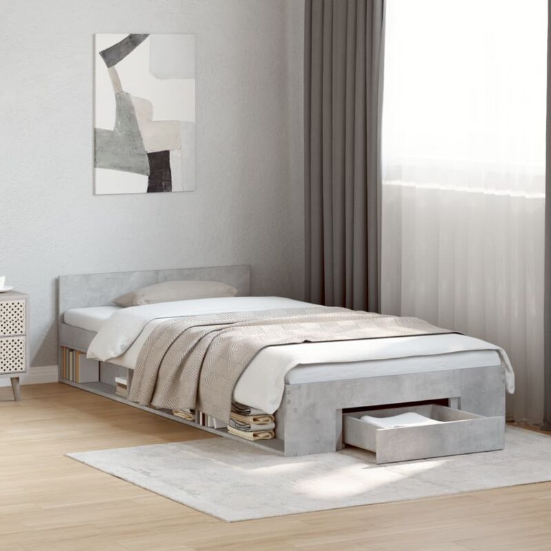foto del prodotto giroletto cassetto grigio cemento 90x190 cm legno multistrato vidaxl