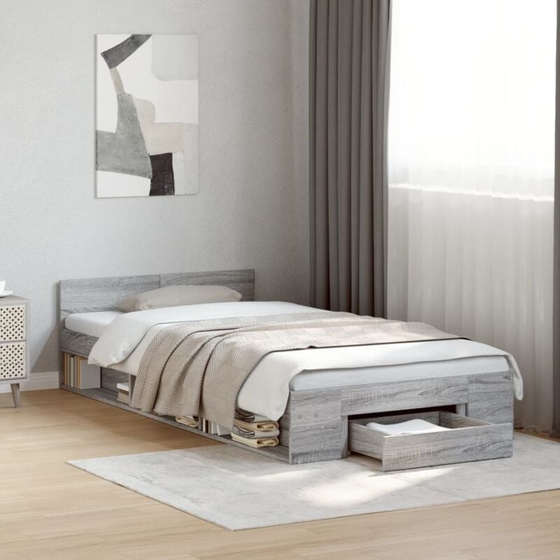 foto del prodotto giroletto cassetto grigio sonoma 75x190 cm legno multistrato vidaxl