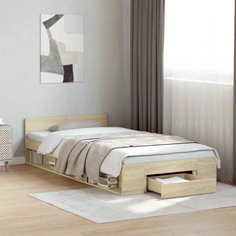 foto del prodotto giroletto cassetto rovere sonoma 90x190 cm legno multistrato - vidaxl