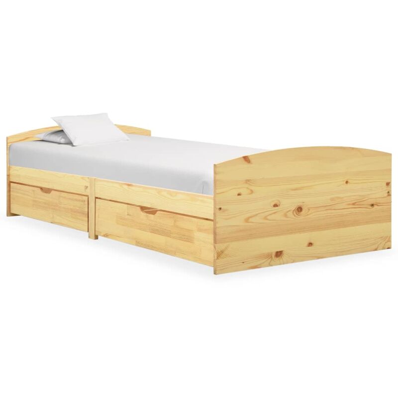 foto del prodotto giroletto con 2 cassetti in legno massello di pino 90x200 cm vidaxl