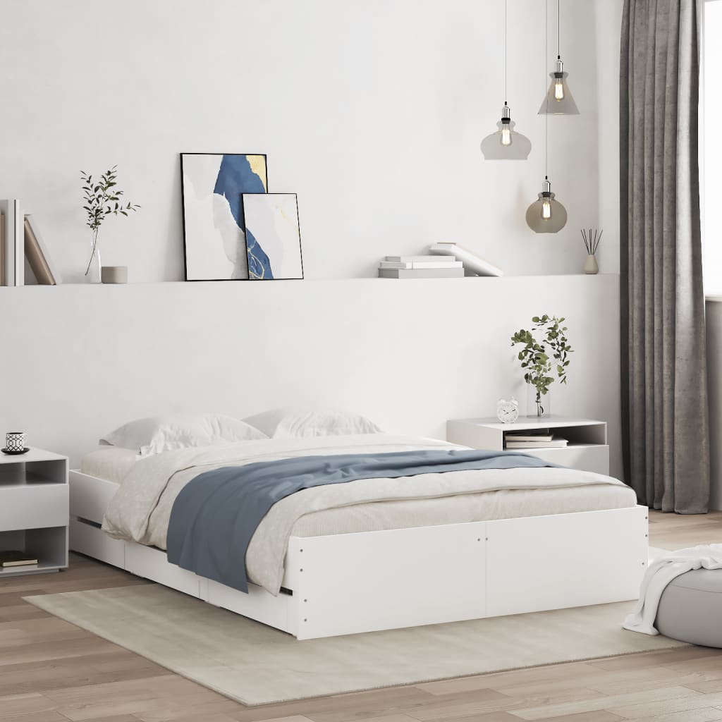 foto del prodotto giroletto con cassetti bianco 120x190 cm in legno multistratocod mxl 133451