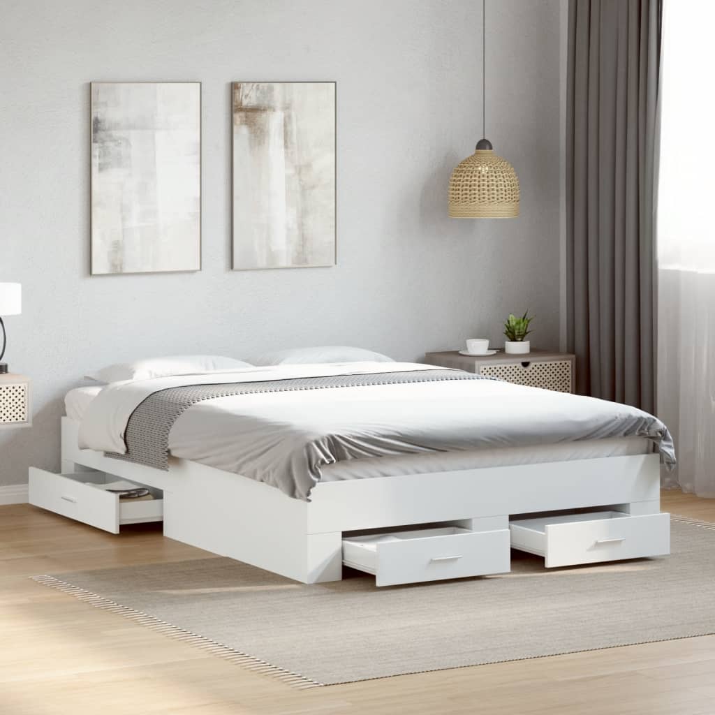 foto del prodotto giroletto con cassetti bianco 140x190 cm in legno multistratocod mxl 91941