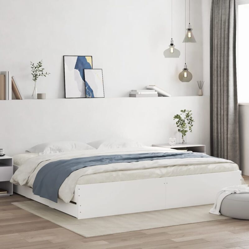 foto del prodotto giroletto con cassetti bianco 160x200 cm in legno multistrato vidaxl