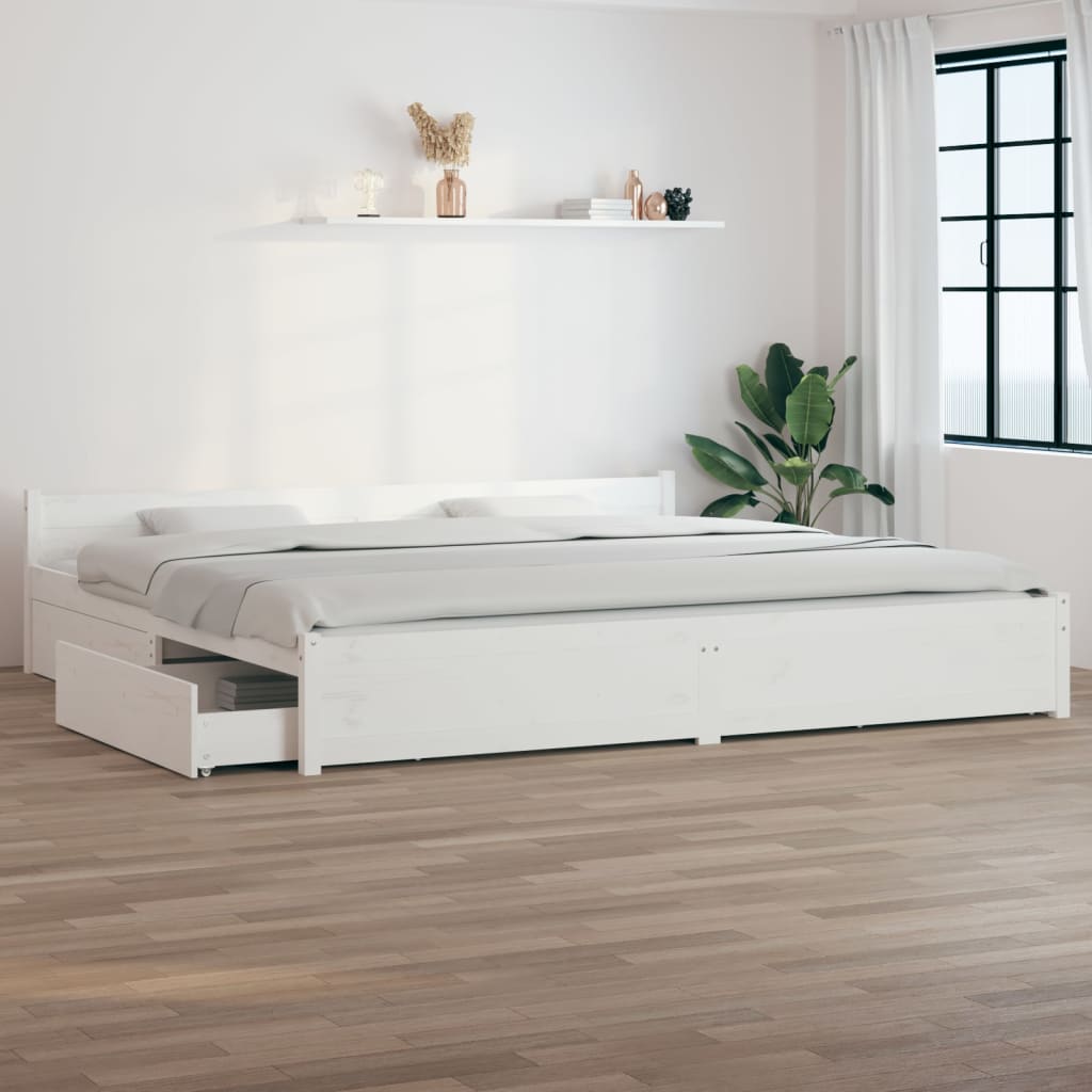 foto del prodotto giroletto con cassetti bianco 200x200 cm vidaxl